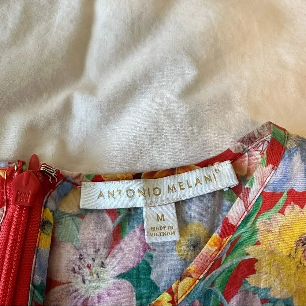 ANTONIO MELANI Floral Sleeveless Peplum Top - Size Medium Multicolor - Picture 9 of 10